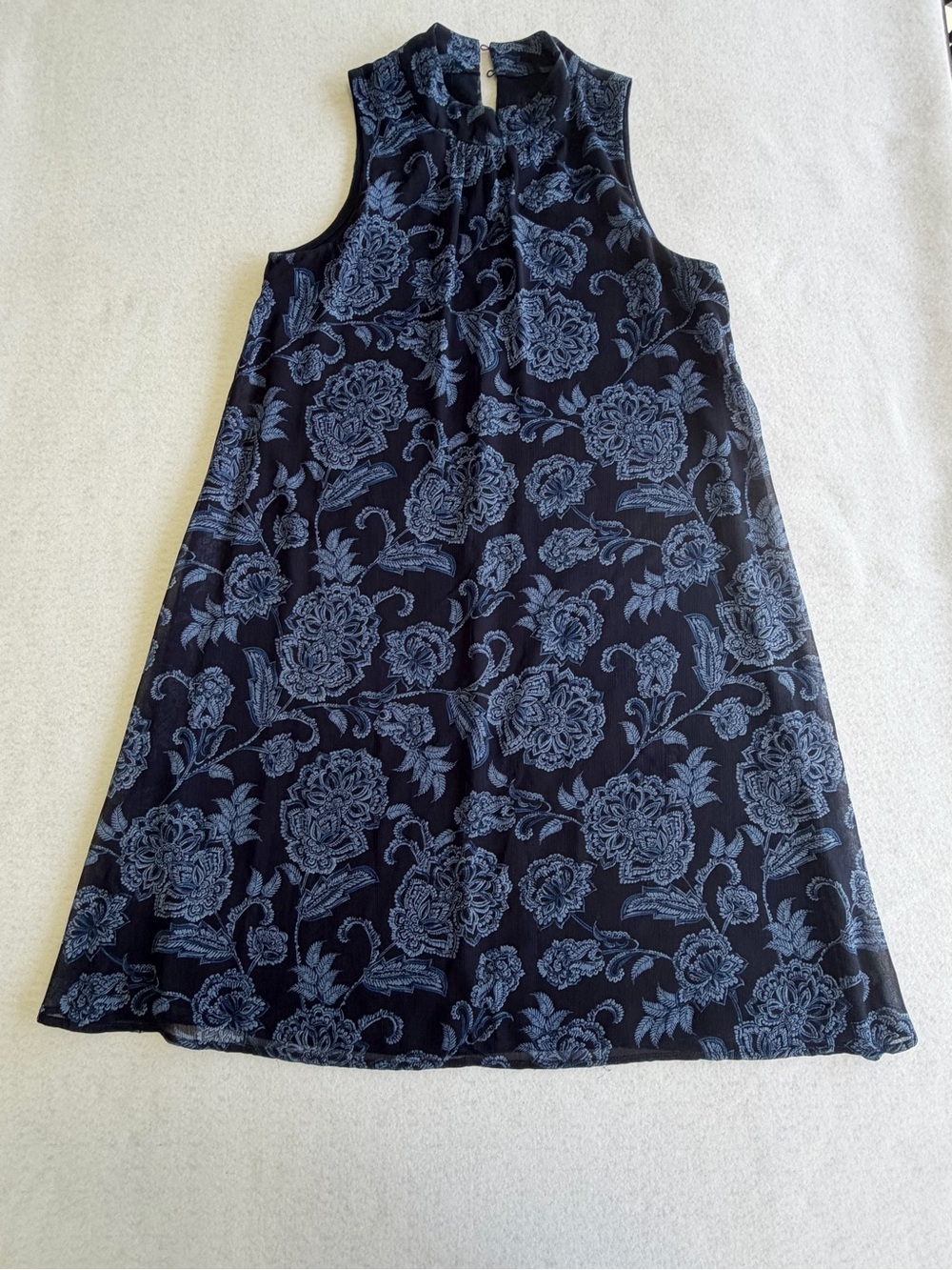 Tommy Hilfiger Navy Dress with Light Blue Floral Trim